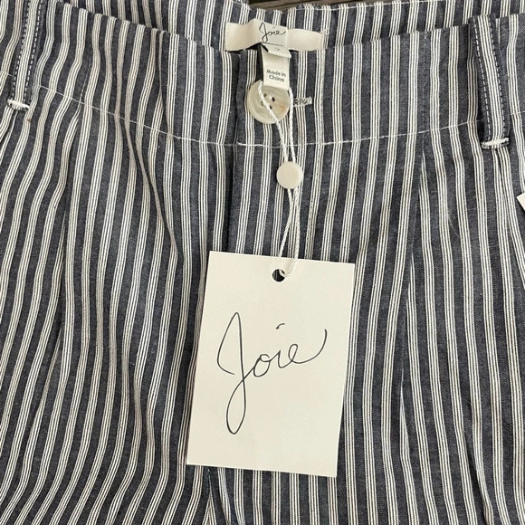 NWT JOIE Gray White 100% Cotton Striped Seersucker Linen Shorts Size 2 - Picture 3 of 8